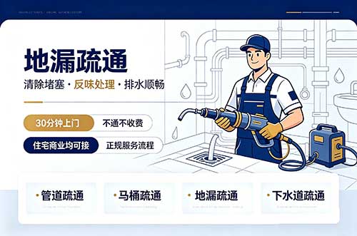 岗侨地漏疏通